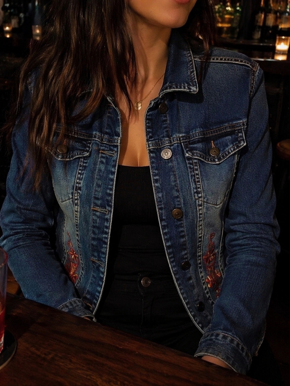 Stylish Embroidered Denim Jacket
